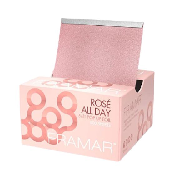 FRAMAR PAPEL ALUMINIO COLORACIÓN ROSÉ ALL DAY 500 LAMINAS 12,7CM X 27,9CM