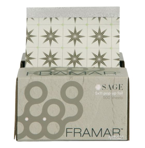 FRAMAR PAPEL ALUMINIO COLORACIÓN NEUTRALS SAGE 500 LAMINAS 12,7CM X 27,9CM